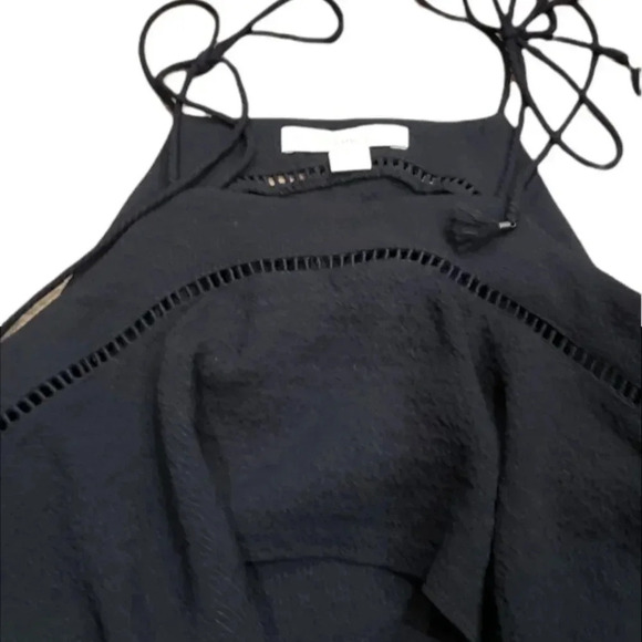 Ella Moss Black Halter Ruffle Tank Top Bouse M - Picture 2 of 4